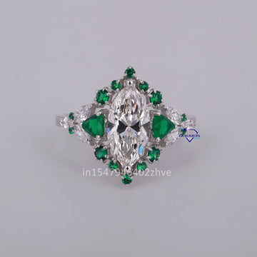 14 kt white gold wedding engagement diamond gemstone ring for men women-Gurukrupa-Gems