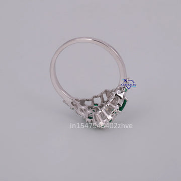 14 kt white gold wedding engagement diamond gemstone ring for men women-Gurukrupa-Gems