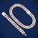 14K White Gold Diamond Cuban Link Miami Chain and Bracelet Combo Set Iced Out Drip Collection Gurukrupa-Gems