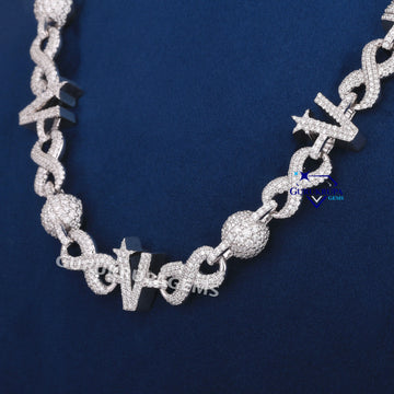 18 inch 14mm Infinity style Christmas inspired buss down diamond necklace Gurukrupa-Gems