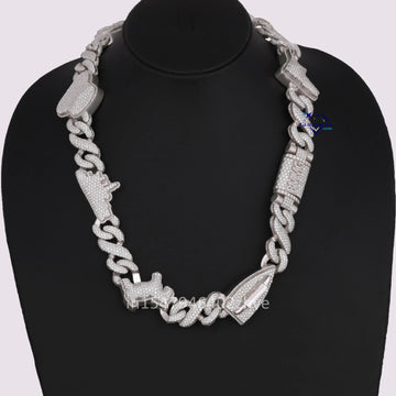 18 inch 15 mm diamond cuban chain for men women made in 14 kt lab grown diamonds Gurukrupa-Gems