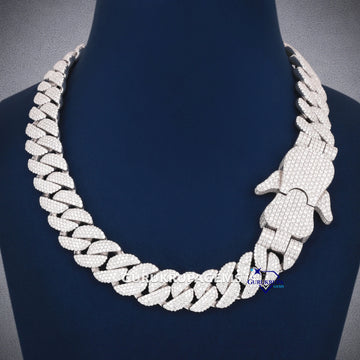 18.5 INCH 18 MM Customized Lock Cuban Necklace Gurukrupa-Gems