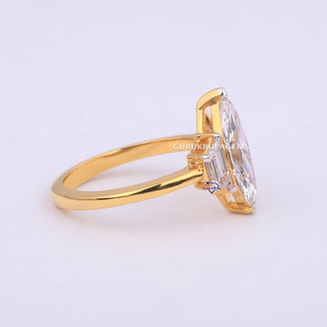 2.90 CT Marquise & Trapezoid Diamond Solitaire Ring For Women Gurukrupa-Gems