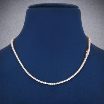 20 Inch 5mm White Gold Diamond Tennis Chain Necklace with Frozen Style Gurukrupa-Gems