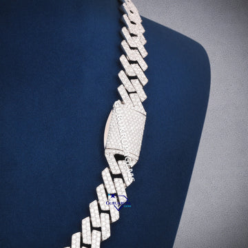 20 inch 14 mm white d vvs clarity cuban diamond chain Gurukrupa-Gems