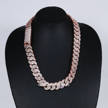 20 inch 18 mm unique choice for men or women formed in diamond cuban chain with vvs clarity diamonds Gurukrupa-Gems