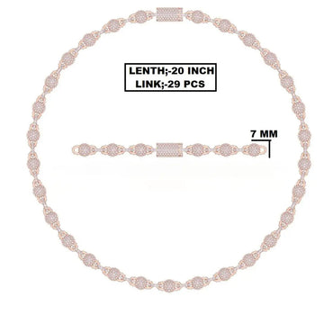 20 inch 7 mm custom made fancy designer chain for unisex VVS clarity def color diamonds Gurukrupa-Gems