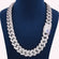 22 Inch 20 mm White Baguette and Round Cut Cuban Chain Gurukrupa-Gems