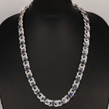 22 inch 12 mm Unique And Stylish Hip Hop Diamond Chain For Women's Luxuriously crafted in 14 kt Gold Lab Created Diamonds Gurukrupa-Gems