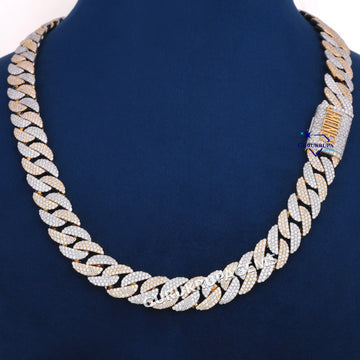 22 inch 16 mm hip hop two tone cuban chain Gurukrupa-Gems