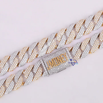 22 inch 16 mm hip hop two tone cuban chain Gurukrupa-Gems