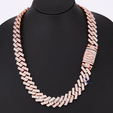 22 inch 18 mm best selling hip hop cuban custom made rose gold diamond chain vvs clarity Gurukrupa-Gems
