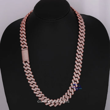 22 inch 18 mm classic hip hop diamond cuban chain with vvs clarity for unisex Gurukrupa-Gems