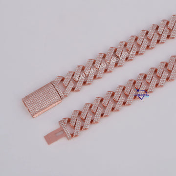 22 inch 18 mm classic hip hop diamond cuban chain with vvs clarity for unisex Gurukrupa-Gems