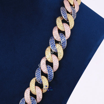 22 inch 18 mm colorfull miami cuban chain for men vvs clarity def color hip hop swagger accessory Gurukrupa-Gems
