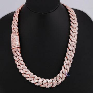 22 inch 18 mm cuban chain crafted in 14kt gold moissanite diamonds with vvs clarity fashion accessory game Gurukrupa-Gems