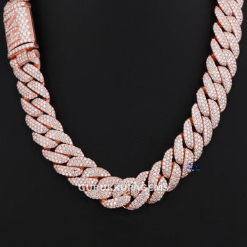 22 inch 18 mm cuban chain crafted in 14kt gold moissanite diamonds with vvs clarity fashion accessory game Gurukrupa-Gems