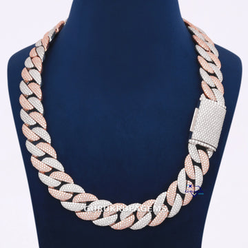 22 inch 20 mm two tone miami cuban diamond chain Gurukrupa-Gems