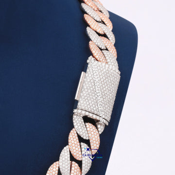 22 inch 20 mm two tone miami cuban diamond chain Gurukrupa-Gems