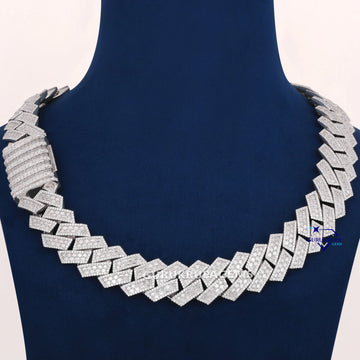 22 inch 22 mm baguette and round diamond chain necklace Gurukrupa-Gems