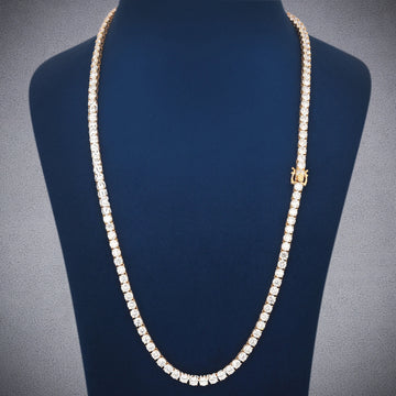 22 inch 3.5mm princess cut tennis necklace full white Gurukrupa-Gems