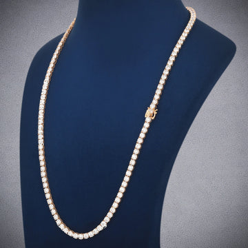 22 inch 3.5mm princess cut tennis necklace full white Gurukrupa-Gems