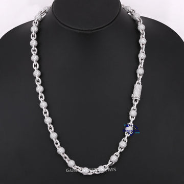 22 inch 8 mm classic hip hop stylish hip hop unisex diamond chain enhanced VVS clarity Gurukrupa-Gems