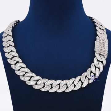 23 inch 20 mm baguette cut custom name necklace for men women Gurukrupa-Gems