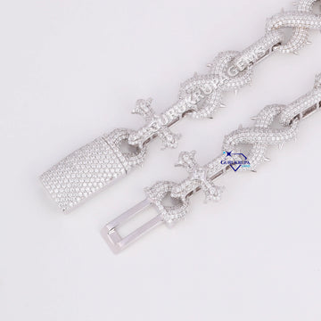 24 Inch 16 mm popular cuban cross infinity style diamond chain Gurukrupa-Gems