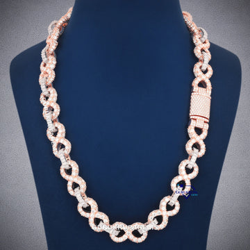 24 inch 12 mm infinity link two two diamond chain necklace Gurukrupa-Gems