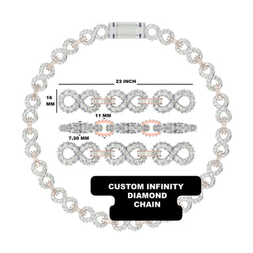 24 inch 12 mm infinity link two two diamond chain necklace Gurukrupa-Gems