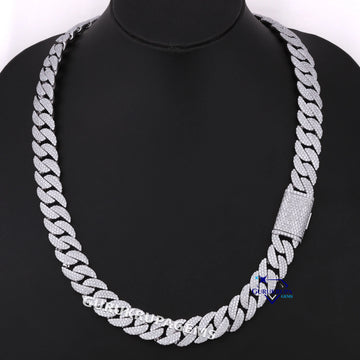 24 inch 22 mm hip hop cuban diamond chain for men d color vvs clarity Gurukrupa-Gems