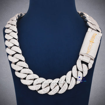25 Inch 30 MM Miami Chain In White Gold Gurukrupa-Gems