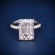 8CT approx silver emerald cut ring for women Gurukrupa-Gems