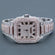 A square dial fully iced out moissanite diamond watch in luxurious white and rose gold colors exuding a lavish appeal-Gurukrupa-Gems