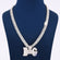 Custom Hand Made Design Letter Pendant With Chain In 14KT White Gold