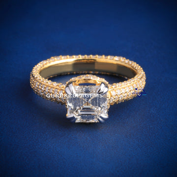 Asscher cut solitaire diamond ring for men women with vvs clarity diamonds Gurukrupa-Gems