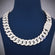 Baguette styled full white 20 inch 20mm diamond cuban chain Gurukrupa-Gems