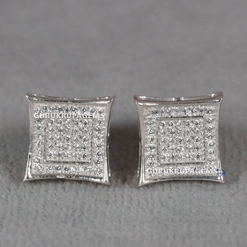 Beautiful 14 kt white gold lab grown diamond studded wedding engagement earring with vvs clarity Gurukrupa-Gems