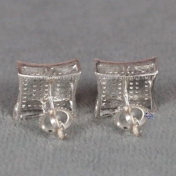 Beautiful 14 kt white gold lab grown diamond studded wedding engagement earring with vvs clarity Gurukrupa-Gems