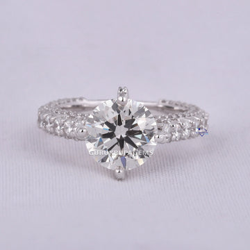 Beautiful stunning engagement ring for women crafted in 14kt white gold with flawless labgrown diamonds Gurukrupa-Gems