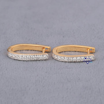 Casual wear womens diamond earring with lab grown diamonds and crafted in 14 kt gold Gurukrupa-Gems