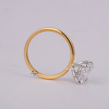 Cushion cut wedding engagement proposal solitaire diamond ring in 14 kt yellow gold diamond ring for women Gurukrupa-Gems