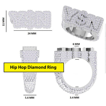 Custom 14kt Rose Gold Cross Hip Hop Ring with Full VVS Diamond Iced Out Shine Gurukrupa-Gems