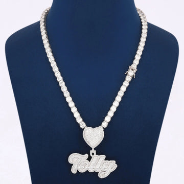 Custom Letter Diamond Pendant with Iced Out Cuban Chain in a Hip Hop Jewelry Set Gurukrupa-Gems