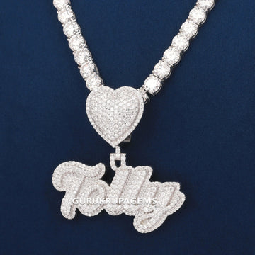 Custom Letter Diamond Pendant with Iced Out Cuban Chain in a Hip Hop Jewelry Set Gurukrupa-Gems