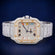 Two Tone Rose & Silver Fully Iced Out Diamond Watch with Roman Dial VVS Clarity Gurukrupa-Gems