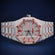 Custom red stick dial fully iced diamond moissanite watch Gurukrupa-Gems