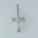 Custom small cross inspired diamond pendant in 14 kt white gold with vvs clarity to beautify jewelry product