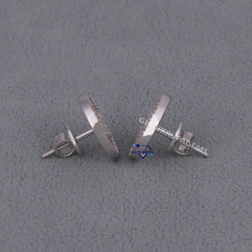 Custom unique daily wear diamond earrings women crafted in 14 kt white gold with labgrown diamonds Gurukrupa-Gems
